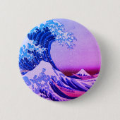 Geweldige golf van Kanagawa en Japanse kunst /Japa Ronde Button 5,7 Cm (Voorkant)