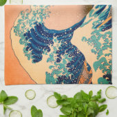 Geweldige golf van Kanagawa en Japanse kunst /Japa Theedoek (Gevouwen)