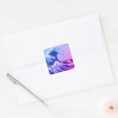 Geweldige golf van Kanagawa en Japanse kunst /Japa Vierkante Sticker (Envelop)