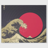 "Geweldige golf van kanagawa". Hokusai, Japanse go Cadeaupapier (Vlak)