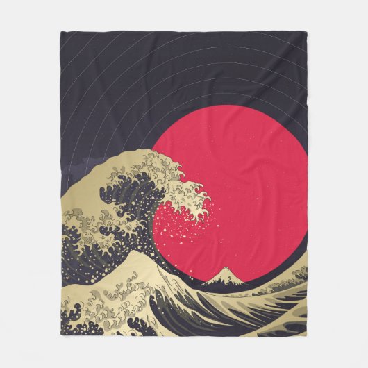 "Geweldige golf van kanagawa". Hokusai, Japanse go Fleece Deken (Voorkant)