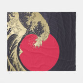 "Geweldige golf van kanagawa". Hokusai, Japanse go Fleece Deken (Voorkant (Horizontaal))