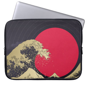 "Geweldige golf van kanagawa". Hokusai, Japanse go Laptop Sleeve