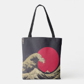 "Geweldige golf van kanagawa". Hokusai, Japanse go Tote Bag (Achterkant)