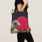 "Geweldige golf van kanagawa". Hokusai, Japanse go Tote Bag (Dichtbij)