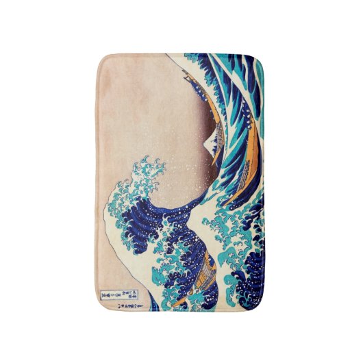 Geweldige golf van Kanagawa  Japanse afdrukkunst Badmat (Voorkant Verticaal)