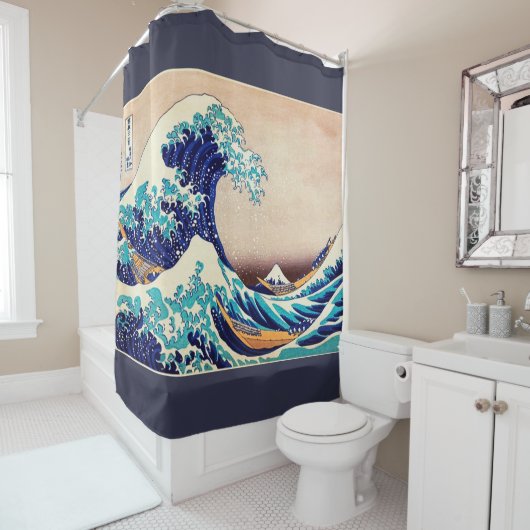 Geweldige golf van Kanagawa  Japanse afdrukkunst Douchegordijn (In situ)