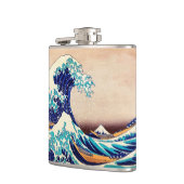 Geweldige golf van Kanagawa  Japanse afdrukkunst Heupfles (Links)