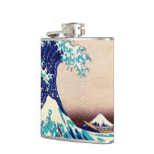 Geweldige golf van Kanagawa Japanse  kunst Heupfles (Links)