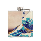 Geweldige golf van Kanagawa Japanse  kunst Heupfles (Achterkant)