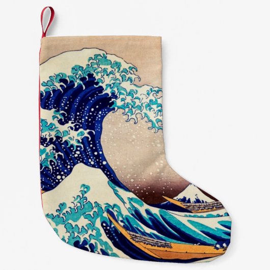 Geweldige golf van Kanagawa Japanse  kunst Kleine Kerstsok (Voorkant)