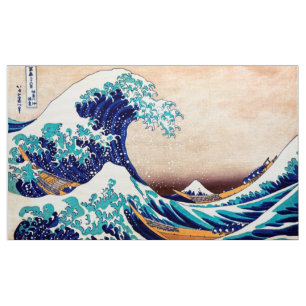 Geweldige golf van Kanagawa Japanse kunst Stof