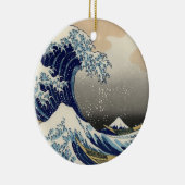Geweldige golf van Kanagawa Oriental Fine Art Keramisch Ornament (Rechts)