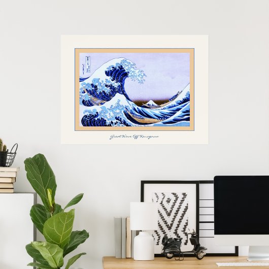 Geweldige golf van Kanagawa Poster (Thuiskantoor)