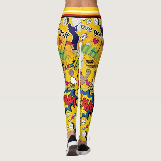 ⛳️ Geweldige golfmix geel 💛 Leggings (Achterkant)