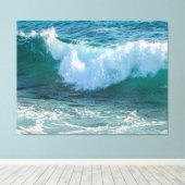 Geweldige Golfzee aan de kust van de zee Canvas Afdruk (Insitu (Houten vloer))