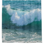 Geweldige golven breken op de zee kust douchegordijn (Voorkant)