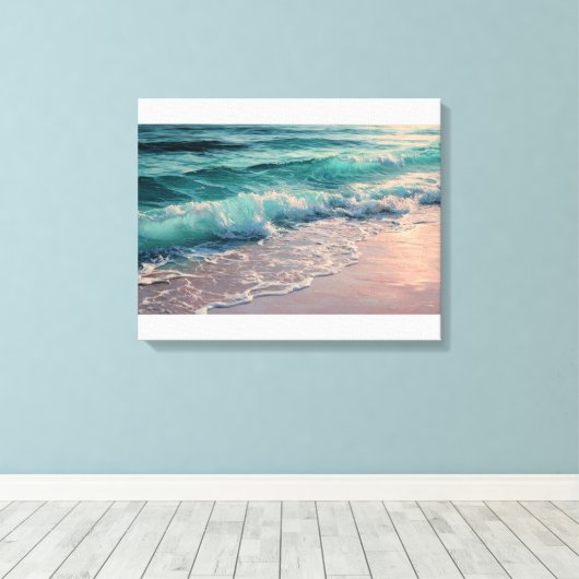 Geweldige golven  canvas afdruk (Insitu (Houten vloer))