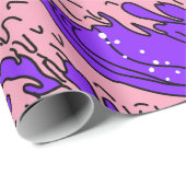 Geweldige golven in de Vaporwave Pop Art-stijl. Ui Cadeaupapier (Rol Hoek)