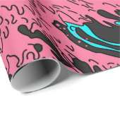 Geweldige golven in de Vaporwave Pop Art-stijl. Ui Cadeaupapier (Rol Hoek)