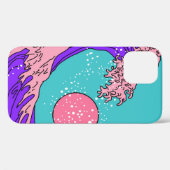 Geweldige golven in de Vaporwave Pop Art-stijl. Ui Case-Mate iPhone Case (Achterkant (horizontaal))