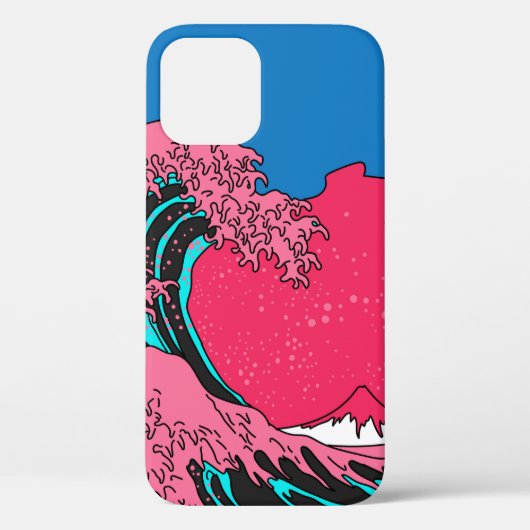Geweldige golven in de Vaporwave Pop Art-stijl. Ui Case-Mate iPhone Case (Achterkant)