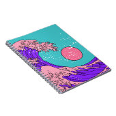 Geweldige golven in de Vaporwave Pop Art-stijl. Ui Notitieboek (Rechterzijde)