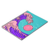 Geweldige golven in de Vaporwave Pop Art-stijl. Ui Notitieboek (Linkerzijde)