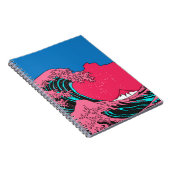 Geweldige golven in de Vaporwave Pop Art-stijl. Ui Notitieboek (Rechterzijde)
