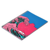 Geweldige golven in de Vaporwave Pop Art-stijl. Ui Notitieboek (Linkerzijde)