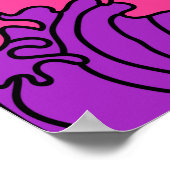 Geweldige golven in de Vaporwave Pop Art-stijl. Ui Poster (Hoek)