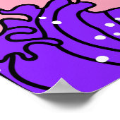 Geweldige golven in de Vaporwave Pop Art-stijl. Ui Poster (Hoek)