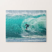 Geweldige golven met surfer legpuzzel (Horizontaal)