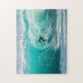 Geweldige golven met surfer legpuzzel (Verticaal)