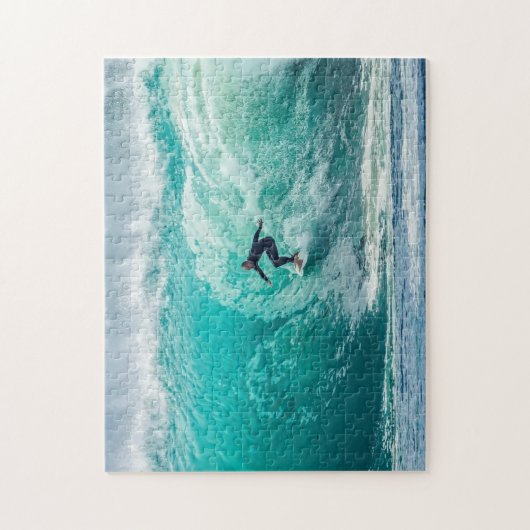 Geweldige golven met surfer legpuzzel (Verticaal)