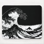 Geweldige golven van Kanagawa Black en White Muism Muismat (Voorkant)