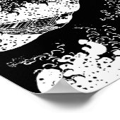 Geweldige golven van Kanagawa Black en White Poster (Hoek)