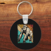 Geweldige Gorilla Retro Silhouette-apparaten Sleutelhanger (Voorkant)