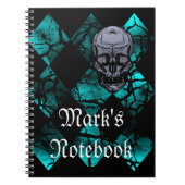 Geweldige Gothic Skull en Diamond Pattern-laptop Notitieboek (Voorkant)