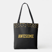 Geweldige gouden Confetti op zwart Tote Bag (Achterkant)