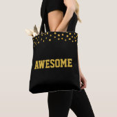 Geweldige gouden Confetti op zwart Tote Bag (Dichtbij)