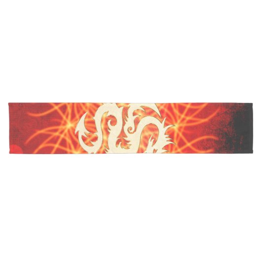 Geweldige gouden draak korte tafelloper (Horizontaal)