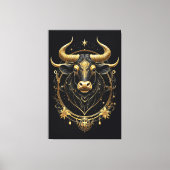 Geweldige gouden taurus zodiac symbool canvas afdruk (Voorkant)