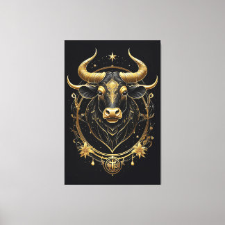 Geweldige gouden taurus zodiac symbool canvas afdruk