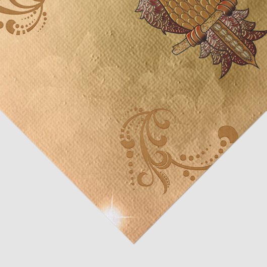 Geweldige gouden uil tissuepapier (Detail)