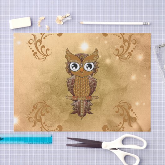 Geweldige gouden uil tissuepapier (Craft)