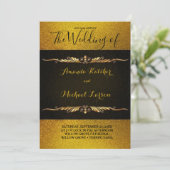 Geweldige goudglitter en zwart kaart (Staand voorkant)