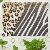 Geweldige goudluipaard en zebra-druk theedoek (Gevouwen)