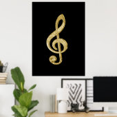 Geweldige goudstaafeffecten verdrievoudigen muziek poster (Thuiskantoor)