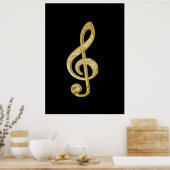 Geweldige goudstaafeffecten verdrievoudigen muziek poster (Keuken)